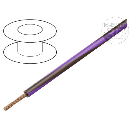 Cablu H05V-K LgY litat cu secțiune de 0,35 mm², PVC maroniu-violet, 200m | Electronic-mag.ro | Componente Electronice