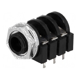 Conector Jack 6,3mm soclu mamă stereo cu 3 piste THT | Electronic-mag.ro | Componente Electronice