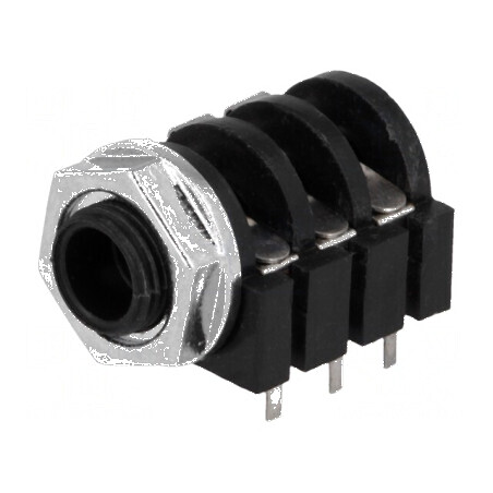 Conector Jack 6,3mm soclu mamă stereo cu 3 piste THT | Electronic-mag.ro | Componente Electronice