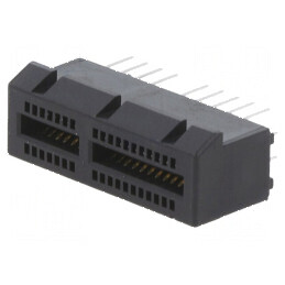 Conector THT pentru carduri drept, 1mm, gold flash pentru PCB | Electronic-mag.ro | Componente Electronice