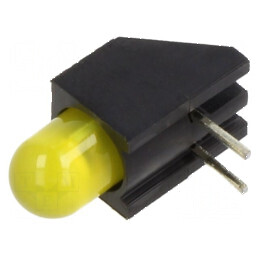 LED 5mm galben în carcasă - 1 diodă, 20mA, lentilă difuză | Electronic-mag.ro | Componente Electronice
