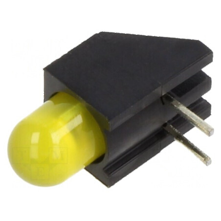 LED 5mm galben în carcasă - 1 diodă, 20mA, lentilă difuză | Electronic-mag.ro | Componente Electronice