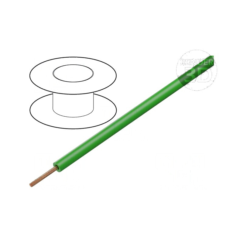 Cablu H05V-K 0,35mm² PVC verde pentru instalații electrice, 200m, 300V/500V | Electronic-mag.ro | Componente Electronice