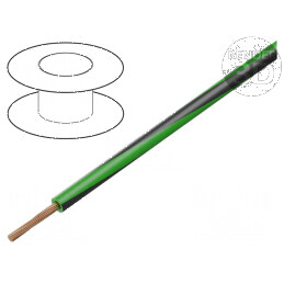 Cablu H05V-K LgY litat cu 0,35mm² PVC verde-negru 300V/500V | Electronic-mag.ro | Componente Electronice