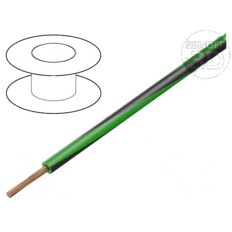 Cablu H05V-K LgY litat cu 0,35mm² PVC verde-negru 300V/500V | Electronic-mag.ro | Componente Electronice