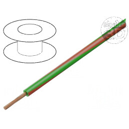 Cablu H05V-K LgY litat Cu 0,35mm² PVC verde-roșu 300V 500V - 1 metru | Electronic-mag.ro | Componente Electronice
