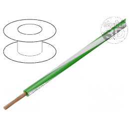 Cablu electric H05V-K, LgY, 0,35mm2, PVC verde-alb, 300V/500V | Electronic-mag.ro | Componente Electronice
