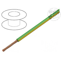 Cablu electric H05V-K, 0,35mm², PVC verde-galben, 300V/500V | Electronic-mag.ro | Componente Electronice