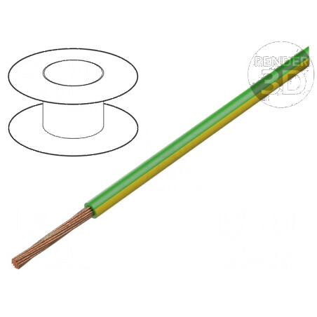 Cablu electric H05V-K, 0,35mm², PVC verde-galben, 300V/500V | Electronic-mag.ro | Componente Electronice