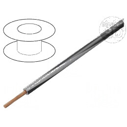 Cablu electric H05V-K 0,35mm² litat cu izolație PVC gri-negru, 300V/500V | Electronic-mag.ro | Componente Electronice