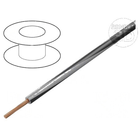 Cablu electric H05V-K 0,35mm² litat cu izolație PVC gri-negru, 300V/500V | Electronic-mag.ro | Componente Electronice