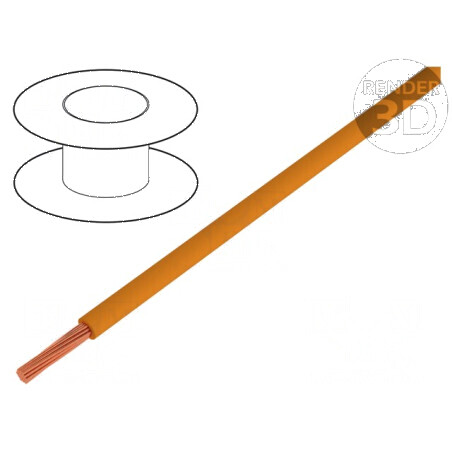 Cablu H05V-K, LgY cu 0,35mm², izolație PVC portocalie, 300V/500V | Electronic-mag.ro | Componente Electronice