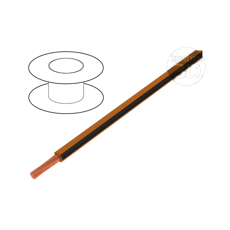 Cablu H05V-K LgY cu fir de cupru 0,35mm2 PVC portocaliu-negru - 200m | Electronic-mag.ro | Componente Electronice