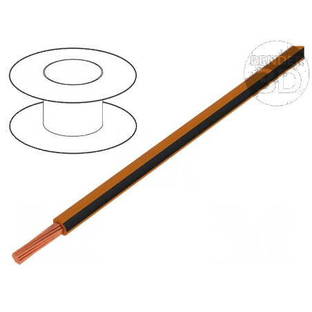 Cablu H05V-K LgY cu fir de cupru 0,35mm2 PVC portocaliu-negru - 200m | Electronic-mag.ro | Componente Electronice