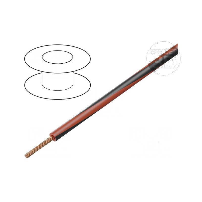 Cablu H05V-K LgY Litat Cu 0,35mm² PVC Roșu-Negru 300V 500V - Cablu electric de conexiune | Electronic-mag.ro | Componente Electronice