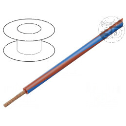 Cablu H05V-K LgY litat cu secțiune de 0,35mm2, PVC roșu-albastru, 200m | Electronic-mag.ro | Componente Electronice