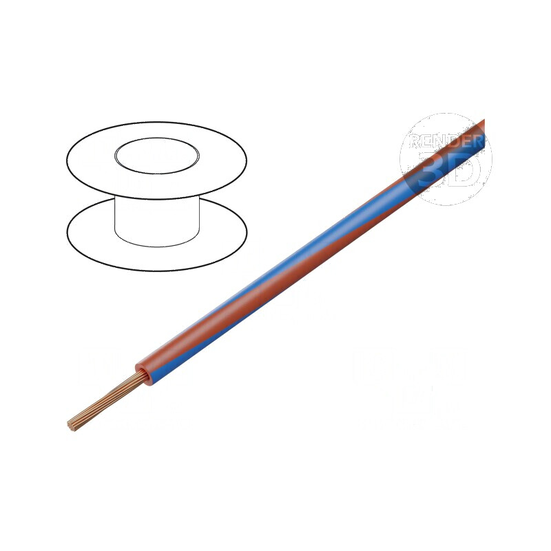 Cablu H05V-K LgY litat cu secțiune de 0,35mm2, PVC roșu-albastru, 200m | Electronic-mag.ro | Componente Electronice