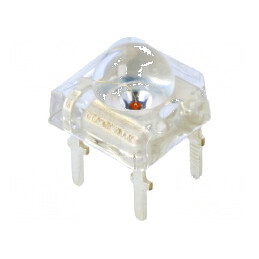 LED Super Flux oval portocalie 7,62x7,62mm 4200-5800mcd 80° | Electronic-mag.ro | Componente Electronice
