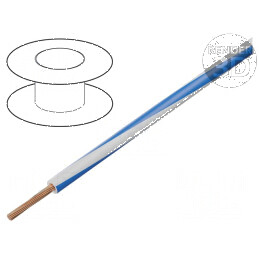 Cablu electric H05V-K, litat cu fir de cupru 0,35mm2, PVC alb-albastru, 300V/500V | Electronic-mag.ro | Componente Electronice