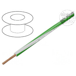 Cablu H05V-K 0,35mm² PVC alb-verde 300V/500V - LgY litat cu izolație flexibilă | Electronic-mag.ro | Componente Electronice