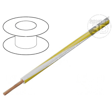 Cablu electric H05V-K LgY litat cu secțiune 0,35mm2, izolație PVC alb-galben, 300V/500V | Electronic-mag.ro | Componente Electronice