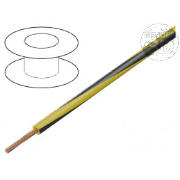 Cablu electric H05V-K, 0,35mm², PVC galben-negru, 300V, 500V, LgY | Electronic-mag.ro | Componente Electronice