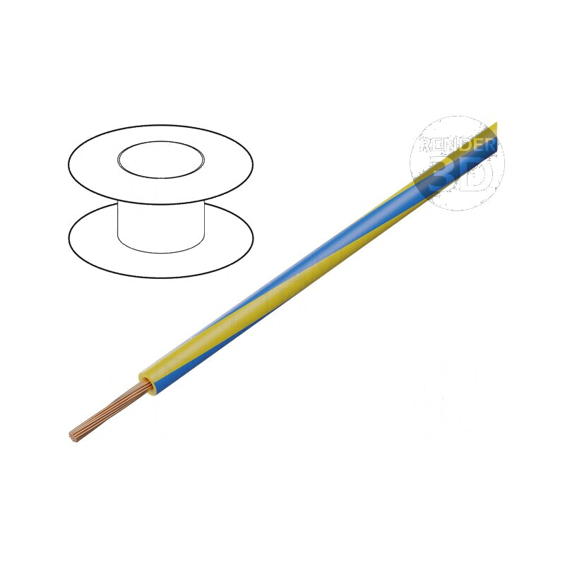 Cablu H05V-K LgY litat Cu 0,35mm2 PVC galben-albastru 200m pentru instalații electrice | Electronic-mag.ro | Componente Electronice