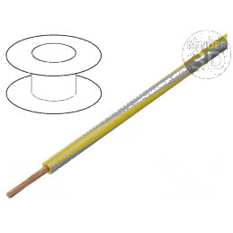 Cablu electric H05V-K 0,35mm² litat cu izolație PVC galben-gri, 300V/500V | Electronic-mag.ro | Componente Electronice