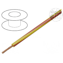 Cablu electric H05V-K, 0,35mm², PVC galben-roșu, 300V/500V, litat Cu | Electronic-mag.ro | Componente Electronice