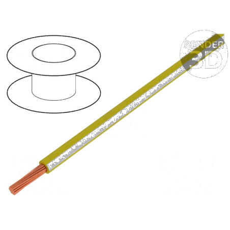 Cablu H05V-K LgY cu litare cupru 0,35mm2 PVC galben-alb 300V 500V | Electronic-mag.ro | Componente Electronice