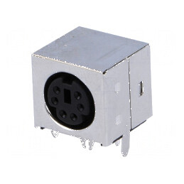 Conector DIN mini soclu mamă 6 pini THT unghi 90° | Electronic-mag.ro | Componente Electronice