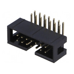 Conector IDC soclu tată 14 pini unghi 90° THT aurit 2,54mm | Electronic-mag.ro | Componente Electronice