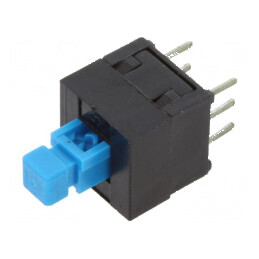 Comutator acționat prin apăsare Poz 2 DPDT 0,1A/30VDC THT - Comutator electric pentru aplicații diverse | Electronic-mag.ro | Componente Electronice