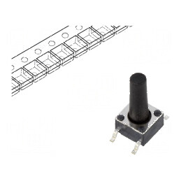 Microîntrerupător TACT SPST-NO 0,05A/12VDC SMT - Compatibil Poz: 2 | Electronic-mag.ro | Componente Electronice