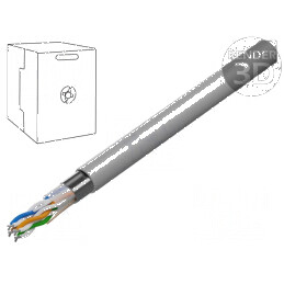 Cablu F/UTP 5e 4x2x24AWG CCA PVC gri 305m Ø5,7mm | Electronic-mag.ro | Componente Electronice