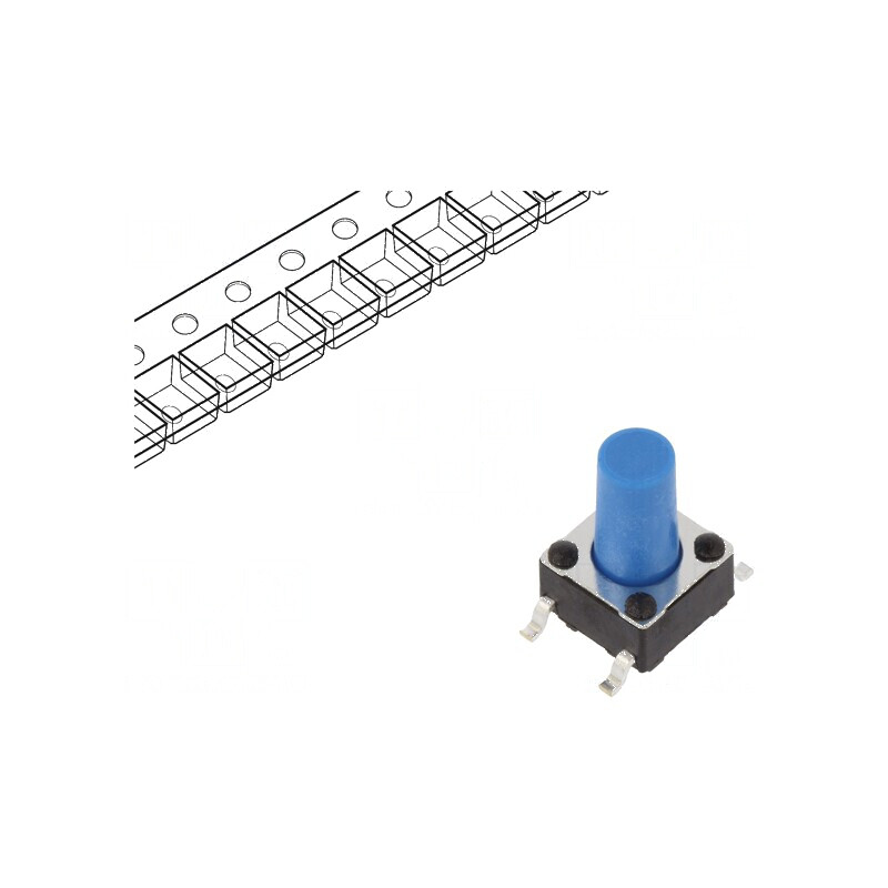 Microîntrerupător TACT SPST-NO 0,05A/12VDC SMT - Pozitie 2, fără elemente adăugătoare | Electronic-mag.ro | Componente Electronice