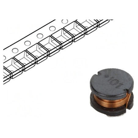 Inductor SMD 2,2mH 130mA ±10% Ø 8mm H 5mm 10Ω pentru circuite electronice | Electronic-mag.ro | Componente Electronice