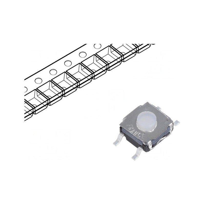 Microîntrerupător TACT SPST-NO 0,05A 32VDC SMT Pozitie 2 Fara | Electronic-mag.ro | Componente Electronice Microîntrerupător TACT SPST-NO 0,05A 32VDC SMT Pozitie 2 Fara | Electronic-mag.ro | Componente Electronice
