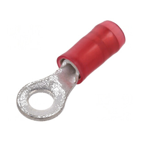 Vârf inelar M3,5 Ø 3,68mm 0,3-1,42mm² crimpat pe cablu roșu | Electronic-mag.ro | Componente Electronice