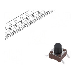 Microîntrerupător TACT SPST-NO 0,05A/24VDC SMT - Pozitie 2 | Electronic-mag.ro | Componente Electronice