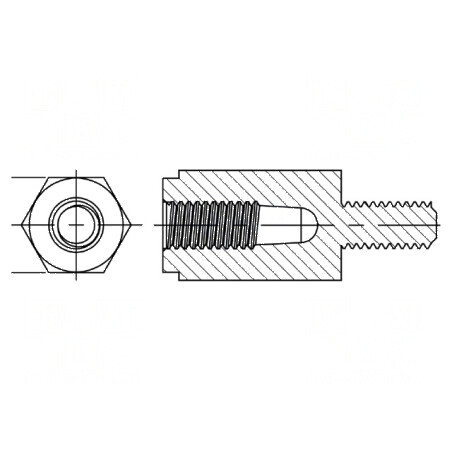 Manşon distanţier hexagonal din poliamidă 66 M3, Lungime: 10mm | Electronic-mag.ro | Componente Electronice