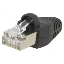 Conector RJ45 ecranat Cat 5e cu manșon aurit tată, mufă PIN 8 | Electronic-mag.ro | Componente Electronice