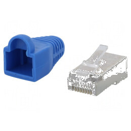 Conector RJ45 Cat 5e ecranat cu manşon aurit tată - mufă PIN 8 | Electronic-mag.ro | Componente Electronice
