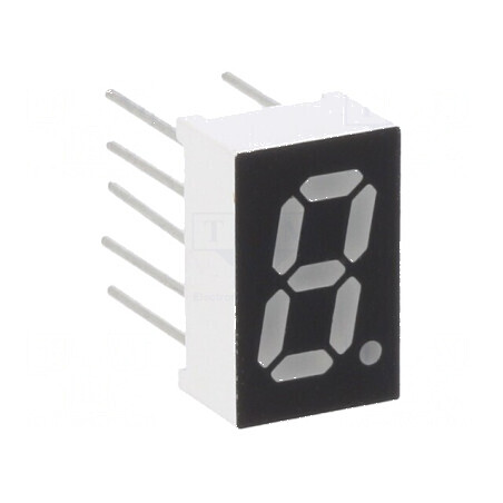 Afișaj LED 7 segmente 8mm 0,32 Nr.car: 1 roșie 100mcd - Indicator luminos pentru proiecte electronice | Electronic-mag.ro | Componente Electronice