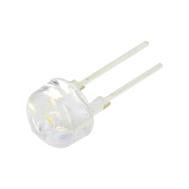 LED 10mm alb cald 80000mcd 17° cu parte frontală convexă | Electronic-mag.ro | Componente Electronice