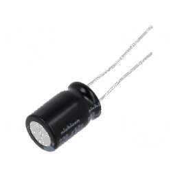 Condensator electrolitic low ESR THT 220uF 50VDC Ø10x16mm pentru circuite electronice | Electronic-mag.ro | Componente Electronice