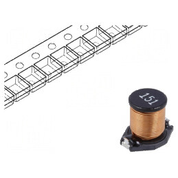Inductor SMD 150uH 2A 340mΩ ±20% 9,5x13,5x7,5mm -40÷85°C | Electronic-mag.ro | Componente Electronice