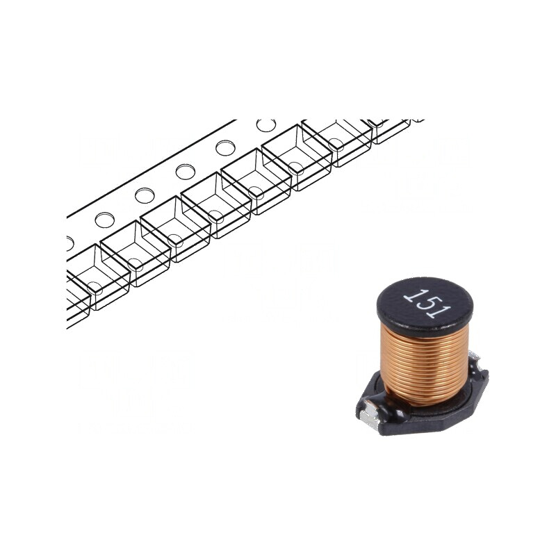 Inductor SMD 150uH 2A 340mΩ ±20% 9,5x13,5x7,5mm -40÷85°C | Electronic-mag.ro | Componente Electronice