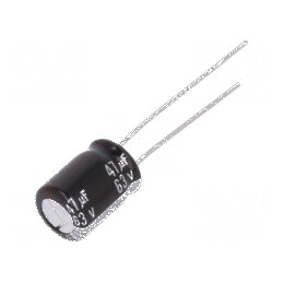 Condensator electrolitic THT 47uF 63VDC Ø8x11,5mm ±20% 5000h pentru circuite electrice | Electronic-mag.ro | Componente Electronice