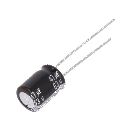 Condensator electrolitic THT 47uF 63VDC Ø8x11,5mm ±20% 5000h pentru circuite electrice | Electronic-mag.ro | Componente Electronice